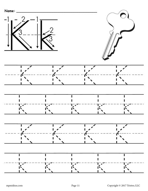 Letter K Tracing (FREE Printable Worksheets).